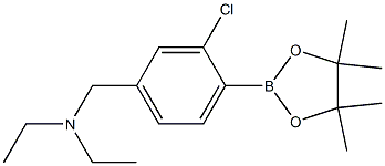 N-(3-Chloro-4-(4,4,5,5-tetramethyl-1,3,2-dioxaborolan-2-yl)benzyl)-N-ethylethanamine 结构式