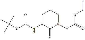 3-N-BOC-氨基-2-氧代哌啶-1-乙酸乙酯 结构式