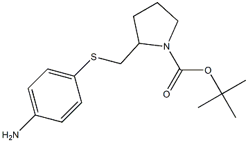 2-(4-Amino-phenylsulfanylmethyl)-pyrrolidine-1-carboxylic acid tert-butyl ester 结构式