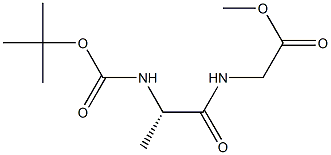 (S)-methyl 2-(2-((tert-butoxycarbonyl)amino)propanamido)acetate 结构式