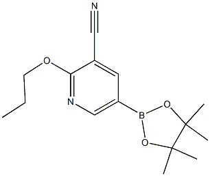 5-(4,4,5,5-tetramethyl-1,3,2-dioxaborolan-2-yl)-2-propoxypyridine-3-carbonitrile 结构式