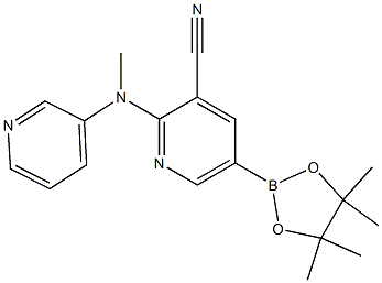 2-((pyridin-3-yl)methylamino)-5-(4,4,5,5-tetramethyl-1,3,2-dioxaborolan-2-yl)pyridine-3-carbonitrile 结构式