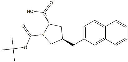 反式-N-BOC-4-(2-萘基甲基)-L-脯氨酸 结构式