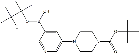 5-(4-Bocpiperazin-1-yl)pyridine-3-boronic acid pinacol ester 结构式