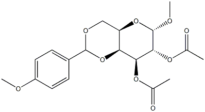 Methyl 2,3-di-O-acetyl-4,6-O-(4-methoxybenzylidene)-a-D-galactopyranoside 结构式