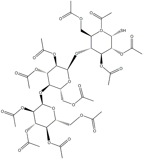 1,2,3,6-Tetra-O-acetyl-4-O-(2,3,6-tri-O-acetyl-4-O-(2,3,4,6-tetra-O-acetyl-a-D-glucopyranosyl)-a-D-glucopyranosyl)-a-D-thioglucopyranose 结构式