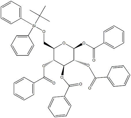 1,2,3,4-Tetra-O-benzoyl-6-O-tert-butyldiphenylsilyl-b-D-glucopyranose 结构式