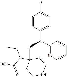 (+)-(S)-4-{4-[(4-氯苯基)(2-吡啶)甲氧基]哌啶}丁酸 结构式