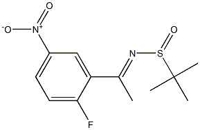 N-(1-(2-氟-5-硝基苯)亚乙基)-2-甲基丙烷-2-亚磺酰胺 结构式