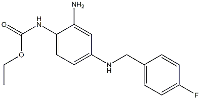 N-[2-氨基-4-(4-氟苄胺)苯基]氨基甲酸乙酯 结构式