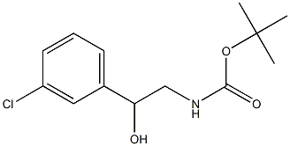 N-叔丁氧羰基-1-(3-氯苯基)-乙醇胺 结构式