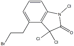 4-(2'-溴乙基)-3-氯-1,3-二氯-2H-吲哚-2-酮 结构式