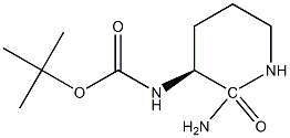 S-3-N-BOC-氨基-2-氨基哌啶-2-酮 结构式