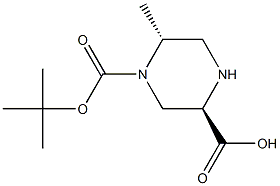 (2R,5R)-4-(叔丁氧羰基)-5-甲基哌嗪-2-羧酸 结构式