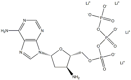 3'-氨基-2',3'-二脱氧腺苷-5'-三磷酸锂盐 - 100MM水溶液 结构式