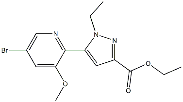 Ethyl 5-(5-bromo-3-methoxypyridin-2-yl)-1-ethyl-1H-pyrazole-3-carboxylate 结构式