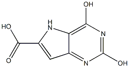 2,4-二羟基-5H-吡咯并[3,2-D]嘧啶-6-甲酸 结构式