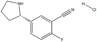 (S)-2-氟-5-(吡咯烷-2-基)苯甲腈盐酸盐 结构式