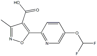 5-(5-(difluoromethoxy)pyridin-2-yl)-3-methylisoxazole-4-carboxylic acid 结构式