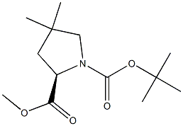 R-1-BOC-4,4-二甲基吡咯烷-2-羧酸甲酯 结构式