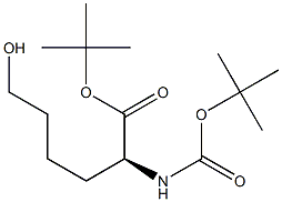 (S)-tert-Butyl 2-((tert-butoxycarbonyl)amino)-6-hydroxyhexanoate 结构式