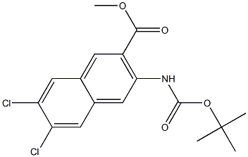 6,7-Dichloro-3-[[(1,1-dimethylethoxy)carbonyl]amino]-2-naphthalenecarboxylic Acid Methyl Ester 结构式