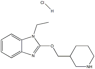 1-Ethyl-2-(piperidin-3-ylmethoxy)-1H-benzo[d]imidazole hydrochloride 结构式