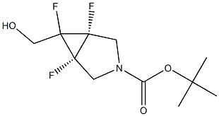 tert-butyl (1R,5S,6s)-1,5,6-trifluoro-6-(hydroxymethyl)-3-azabicyclo[3.1.0]hexane-3-carboxylate 结构式
