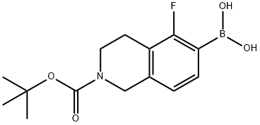 2-Boc-5-Fluoro-1,2,3,4-tetrahydro-isoquinoline-6-boronic acid 结构式