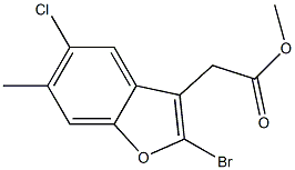 METHYL (2-BROMO-5-CHLORO-6-METHYL-1-BENZOFURAN-3-YL)ACETATE 结构式