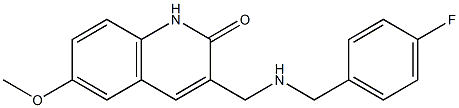 3-[(4-FLUORO-BENZYLAMINO)-METHYL]-6-METHOXY-1H-QUINOLIN-2-ONE 结构式