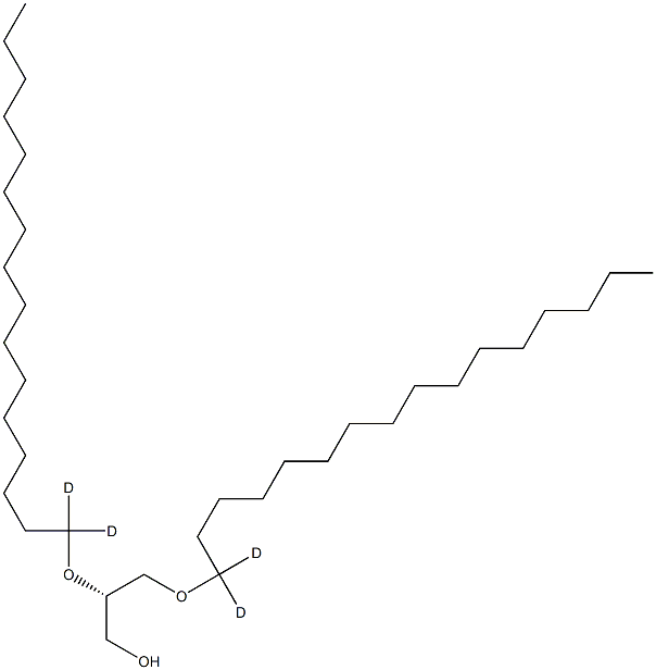 1,2-O-dihexadecyl-(1,1 D2)-sn-glycerol 结构式