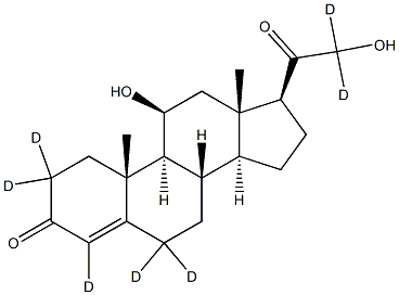 4-Pregnen-11|beta|,-21-diol-3,20-dione-2,2,4,6,6, alpha-21,21-D7 结构式