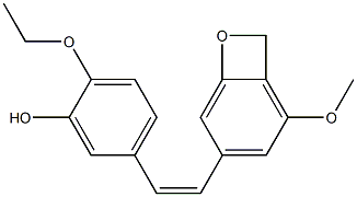 (Z)-5-甲氧基-4'-乙氧基-3,4-亚甲氧基-3'-羟基二苯乙烯 结构式