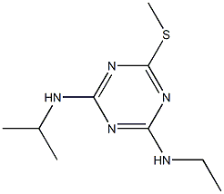 N-乙基-N'(1-甲基乙基)-6-甲硫基-1,3,5-三氮苯-2,4二胺 结构式