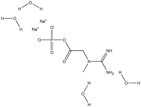 磷酸肌酸二钠盐四水物 结构式