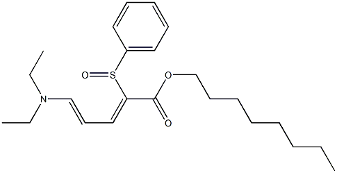 5-二乙胺基-2-苯亚磺酰基-2,4-戊二烯酸辛酯 结构式