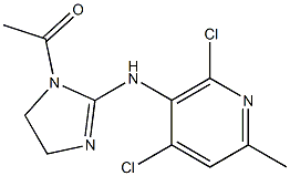 4,6-二氯-2-甲基-5-(1-乙酰基-2-咪唑啉-2)-氨基嘧啶 结构式