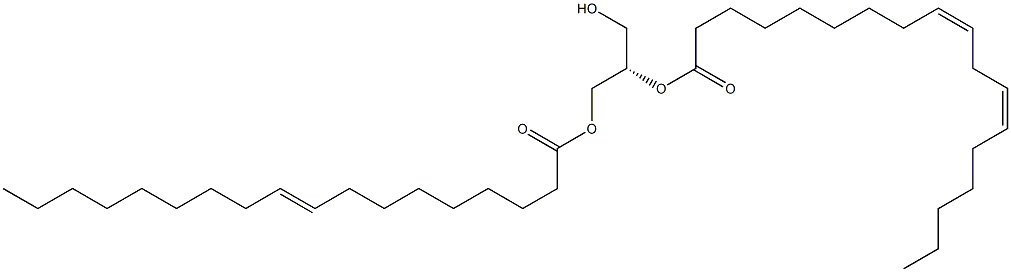 1-(9Z-octadecenoyl)-2-(9Z,12Z-octadecadienoyl)-sn-glycerol 结构式