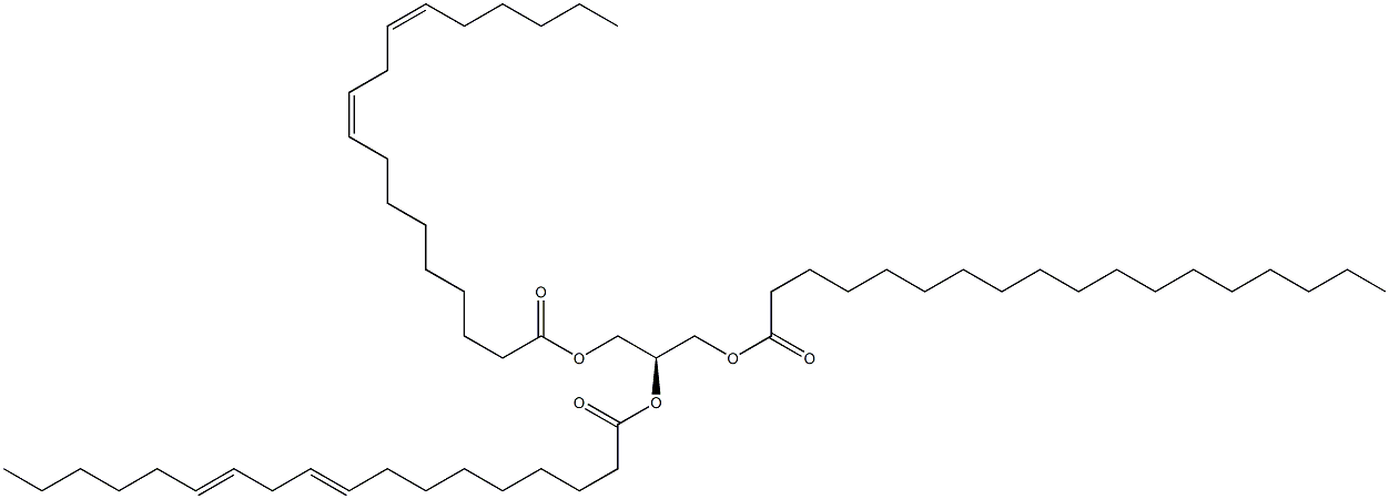 1-octadecanoyl-2,3-di-(9Z,12Z-octadecadienoyl)-sn-glycerol 结构式