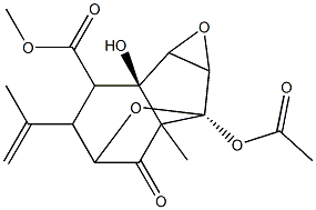 3,9:7,8-Diepoxybicyclo[4.3.0]nonane-6beta-ol-2-one,9alpha-acetoxy-4-i sopropenyl-5-methoxycarbonyl-1-methyl- 结构式