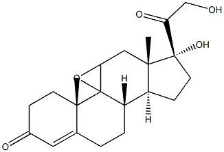 Pregn-4-en-17,21-diol-3,20-dione, 9,11-epoxy- 结构式