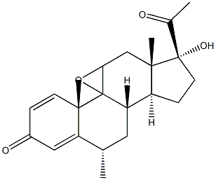 6A-METHYL-17A,-HYDROXY-9,11-EPOXYPREGNA-1,4-DIENE-3,20-DIONE 结构式