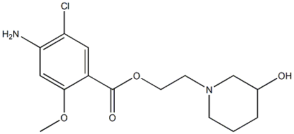 2-(3-hydroxypiperidino)ethyl 4-amino-5-chloro-2-methoxybenzoate 结构式