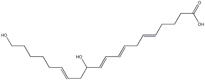 12,20-dihydroxy-5,8,10,14-eicosatetraenoic acid 结构式