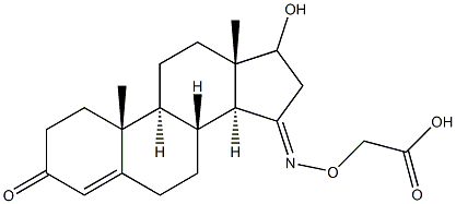 17-hydroxyandrost-4-ene-3,15-dione-15-(O-carboxymethyl)oxime 结构式