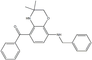 (8-benzylamino-3,3-dimethyl-3,4-dihydro-2H-1,4-benzoxazin-5-yl)(phenyl)methanone 结构式