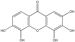 2,3,4,5,6-pentahydroxyxanthone 结构式