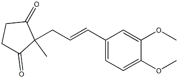 2-(3',4'-dimethoxycinnamyl)-2-methylcyclopentane-1,3-dione 结构式