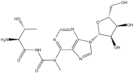 N6-methyl-N6-threonylcarbamoyladenosine 结构式
